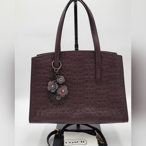 Coach Bags Salecoach Sig Embossed Charlie Carryall Oxblood Euc